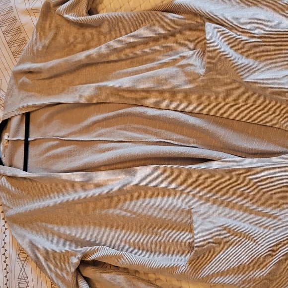 Light Grey Tan Open-Front Ribbed Cardigan - Picture 2 of 5